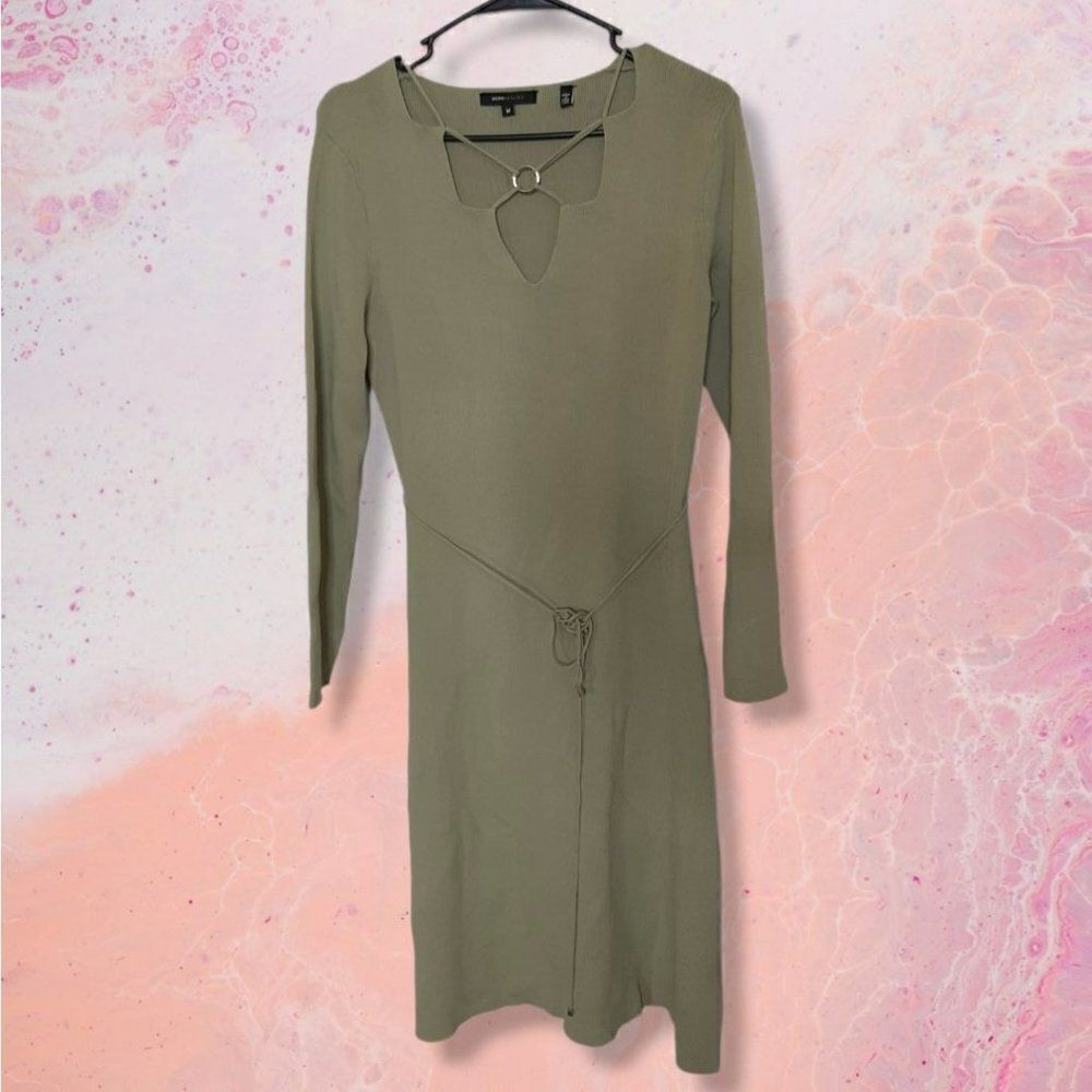 BCBG Max Azria Vintage 90s Ribbed Sweater Dress sz M